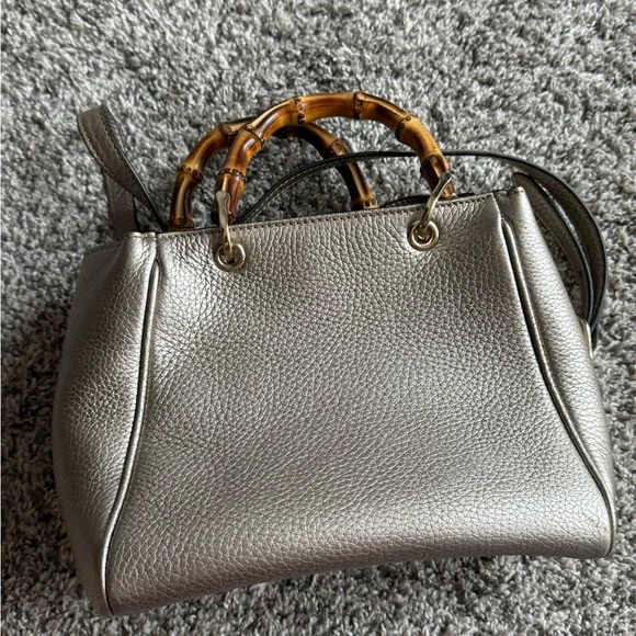 Gucci Metallic Bamboo-Handle Crossbody Bag